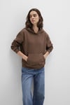 Pamuklu Regular Fit Şardonlu Kapüşon Yaka Kadın Sweat 167299-81959 KAHVE