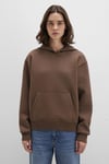 Pamuklu Regular Fit Şardonlu Kapüşon Yaka Kadın Sweat 167299-81959 KAHVE