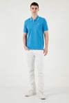 Pamuklu Regular Fit Şerit Detaylı Düğmeli Polo Yaka 3'lü Paket Erkek T Shirt 5902118S3 Siyah-Antrasit-Koyu Mavi