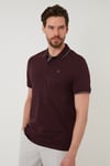 Pamuklu Regular Fit Şerit Detaylı Düğmeli Polo Yaka 3'lü Paket Erkek T Shirt 5902118S3 Vişne-Antrasit-Haki