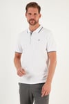 Pamuklu Regular Fit Şerit Detaylı Düğmeli Polo Yaka 4'lü Paket Erkek T Shirt 5902118S4 Beyaz-Kırmızı-Mavi-Taş