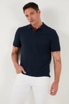 Pamuklu Regular Fit Şerit Detaylı Düğmeli Polo Yaka 4'lü Paket Erkek T Shirt 5902118S4 Siyah-Kırmızı-Antrasit-Lacivert-Bordo