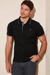 Pamuklu Regular Fit Şerit Detaylı Düğmeli Polo Yaka 4'lü Paket Erkek T Shirt 5902118S4 Siyah-Kırmızı-Antrasit-Taş