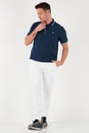 Pamuklu Regular Fit Şerit Detaylı Düğmeli Polo Yaka 3'lü Paket Erkek T Shirt 5902118S3 Vişne-Gri Melanj-İndigo