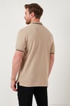 Pamuklu Regular Fit Şerit Detaylı Düğmeli Polo Yaka 4'lü Paket Erkek T Shirt 5902118S4 Vişne-Haki-Taş-Vizon