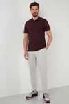Pamuklu Regular Fit Şerit Detaylı Düğmeli Polo Yaka 3'lü Paket Erkek T Shirt 5902118S3 Siyah-Vişne-Antrasit