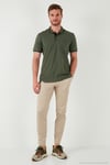 Pamuklu Regular Fit Şerit Detaylı Düğmeli Polo Yaka 3'lü Paket Erkek T Shirt 5902118S3 Siyah-Haki-Lacivert-Bordo