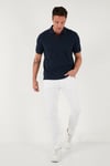 Pamuklu Regular Fit Şerit Detaylı Düğmeli Polo Yaka 3'lü Paket Erkek T Shirt 5902118S3 Siyah-Kırmızı-Lacivert-Bordo