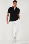Pamuklu Regular Fit Şerit Detaylı Düğmeli Polo Yaka 3'lü Paket Erkek T Shirt 5902118S3 AquaMavi-Koyu Mavi-Siyah Beyaz