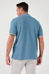 Pamuklu Regular Fit Şerit Detaylı Düğmeli Polo Yaka 4'lü Paket Erkek T Shirt 5902118S4 Siyah-Beyaz-Kırmızı-Mavi