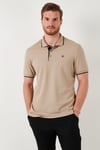 Pamuklu Regular Fit Şerit Detaylı Düğmeli Polo Yaka 4'lü Paket Erkek T Shirt 5902118S4 Siyah-Kırmızı-Antrasit-Vizon