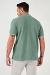 Pamuklu Regular Fit Şerit Detaylı Düğmeli Polo Yaka 3'lü Paket Erkek T Shirt 5902118S3 Siyah-Kırmızı-Elma Yeşili-Beyaz