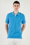 Pamuklu Regular Fit Şerit Detaylı Düğmeli Polo Yaka 3'lü Paket Erkek T Shirt 5902118S3 Siyah-Kırmızı-Koyu Mavi