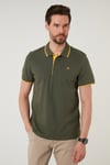 Pamuklu Regular Fit Şerit Detaylı Düğmeli Polo Yaka 4'lü Paket Erkek T Shirt 5902118S4 Aquamavi-Hakisarı-Taş-Koyu Mavi