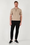 Pamuklu Regular Fit Şerit Detaylı Düğmeli Polo Yaka 4'lü Paket Erkek T Shirt 5902118S4 HAKİ-LACİVERTBORDO-TAŞ-VİZON