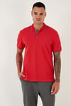 Pamuklu Regular Fit Şerit Detaylı Düğmeli Polo Yaka 4'lü Paket Erkek T Shirt 5902118S4 Siyah-Kırmızı-Antrasit-Vizon