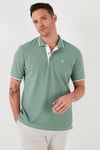 Pamuklu Regular Fit Şerit Detaylı Düğmeli Polo Yaka 4'lü Paket Erkek T Shirt 5902118S4 Siyah-Kırmızı-Antrasit-Elma Yeşili-Beyaz