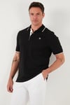 Pamuklu Regular Fit Şerit Detaylı Düğmeli Polo Yaka 4'lü Paket Erkek T Shirt 5902118S4 A Mavi-S Beyaz-L Bordo-E Yeşili-Beyaz
