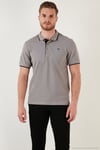 Pamuklu Regular Fit Şerit Detaylı Düğmeli Polo Yaka 4'lü Paket Erkek T Shirt 5902118S4 Aquamavi-Hakisarı-Taş-Koyu Mavi