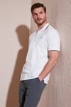 Pamuklu Regular Fit Şerit Detaylı Düğmeli Polo Yaka 4'lü Paket Erkek T Shirt 5902118S4 Siyah-Siyah-Beyaz-Beyaz