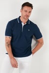 Pamuklu Regular Fit Şerit Detaylı Düğmeli Polo Yaka 4'lü Paket Erkek T Shirt 5902118S4 Siyah-Antrasit-Haki-İndigo