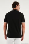 Pamuklu Regular Fit Şerit Detaylı Erkek Polo Yaka T Shirt 5902964 SİYAH