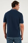 Pamuklu Regular Fit Şerit Detaylı Erkek Polo Yaka T Shirt 5902964 İNDİGO