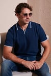Pamuklu Regular Fit Şerit Detaylı Erkek Polo Yaka T Shirt 5902964 İNDİGO