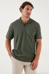 Pamuklu Regular Fit Şerit Detaylı Erkek Polo Yaka T Shirt 5902964 HAKİ