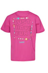 Pamuklu Regular Fit Sırt Baskılı Bisiklet Yaka Kız Çocuk T Shirt 912315-3502 PEMBE