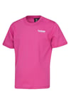 Pamuklu Regular Fit Sırt Baskılı Bisiklet Yaka Kız Çocuk T Shirt 912315-3502 PEMBE