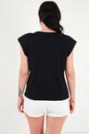 Pamuklu Regular Fit Taş Detaylı Kadın Bluz 5866945 SİYAH