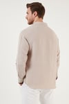 Pamuklu Regular Fit Tek Cepli Erkek Gömlek CF24S128229 TAŞ