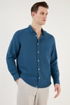 Pamuklu Regular Fit Tek Cepli Erkek Gömlek CF24S128229 İNDİGO