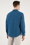 Pamuklu Regular Fit Tek Cepli Erkek Gömlek CF24S128229 İNDİGO