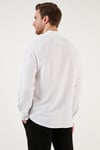 Pamuklu Regular Fit Tek Cepli Erkek Gömlek CF24S128229 BEYAZ