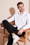 Pamuklu Regular Fit Tek Cepli Erkek Gömlek CF24S128229 BEYAZ