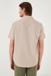 Pamuklu Regular Fit Tek Cepli Kısa Kol Erkek Gömlek CF25S128230 TAŞ
