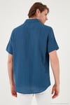 Pamuklu Regular Fit Tek Cepli Kısa Kol Erkek Gömlek CF25S128230 İNDİGO