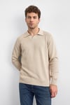 Pamuklu Regular Fit Triko Erkek Polo Yaka Kazak B35W40029 114 BEJ