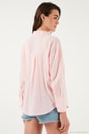 Pamuklu Regular Fit Uzun Kollu Düz Kadın Gömlek CF25S168305 AÇIK PEMBE