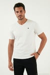 Pamuklu Regular Fit V Yaka Erkek T Shirt 5902719 EKRU