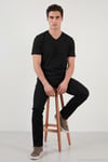 Pamuklu Regular Fit V Yaka Erkek T Shirt 5902719 SİYAH