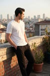 Pamuklu Regular Fit V Yaka Erkek T Shirt 5902719 EKRU