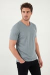 Pamuklu Regular Fit V Yaka Erkek T Shirt 5902719 MAVİ
