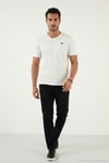 Pamuklu Regular Fit V Yaka Erkek T Shirt 5902719 EKRU