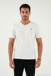 Pamuklu Regular Fit V Yaka Erkek T Shirt 5902719 EKRU