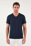 Pamuklu Regular Fit V Yaka Erkek T Shirt 5902719 İNDİGO