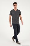 Pamuklu Regular Fit V Yaka Erkek T Shirt 5902719 ANTRASİT