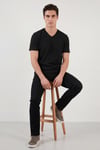 Pamuklu Regular Fit V Yaka Erkek T Shirt 5902719 SİYAH
